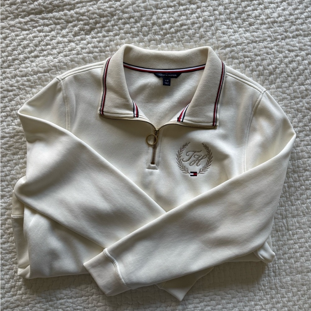 Tommy Hilfiger Cream Cotton Blend Top